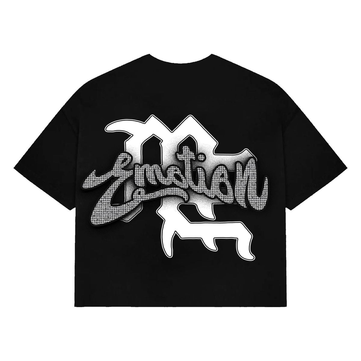 Mixed Emotions Black Cropped Cupid T-Shirt
