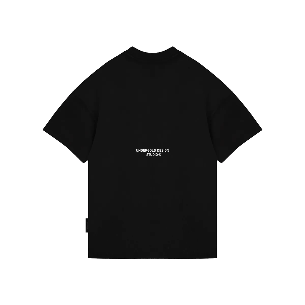 Undergold Gratia Plena Mary Embroidered Black T-Shirt