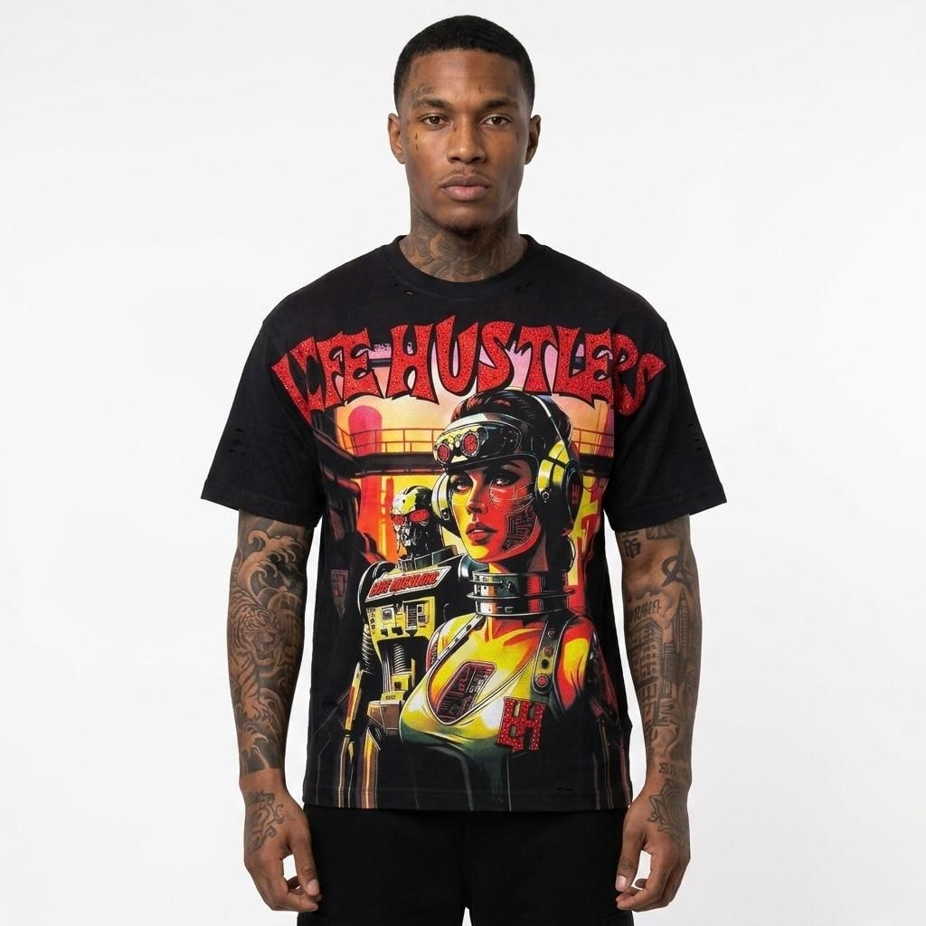 LIFE HUSTLERS APOCALYPSE BLACK T-SHIRT