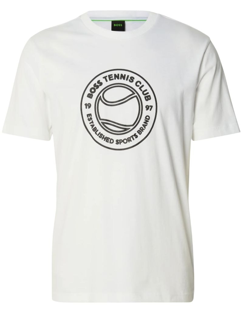Hugo Boss Cotton-jersey T-shirt with tennis-themed artwork