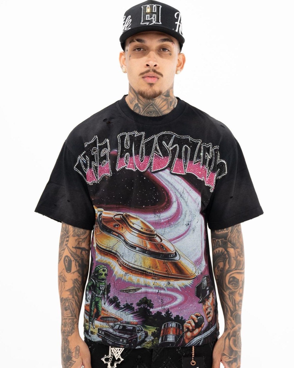 LIFE HUSTLERS OVNI BLACK T-SHIRT