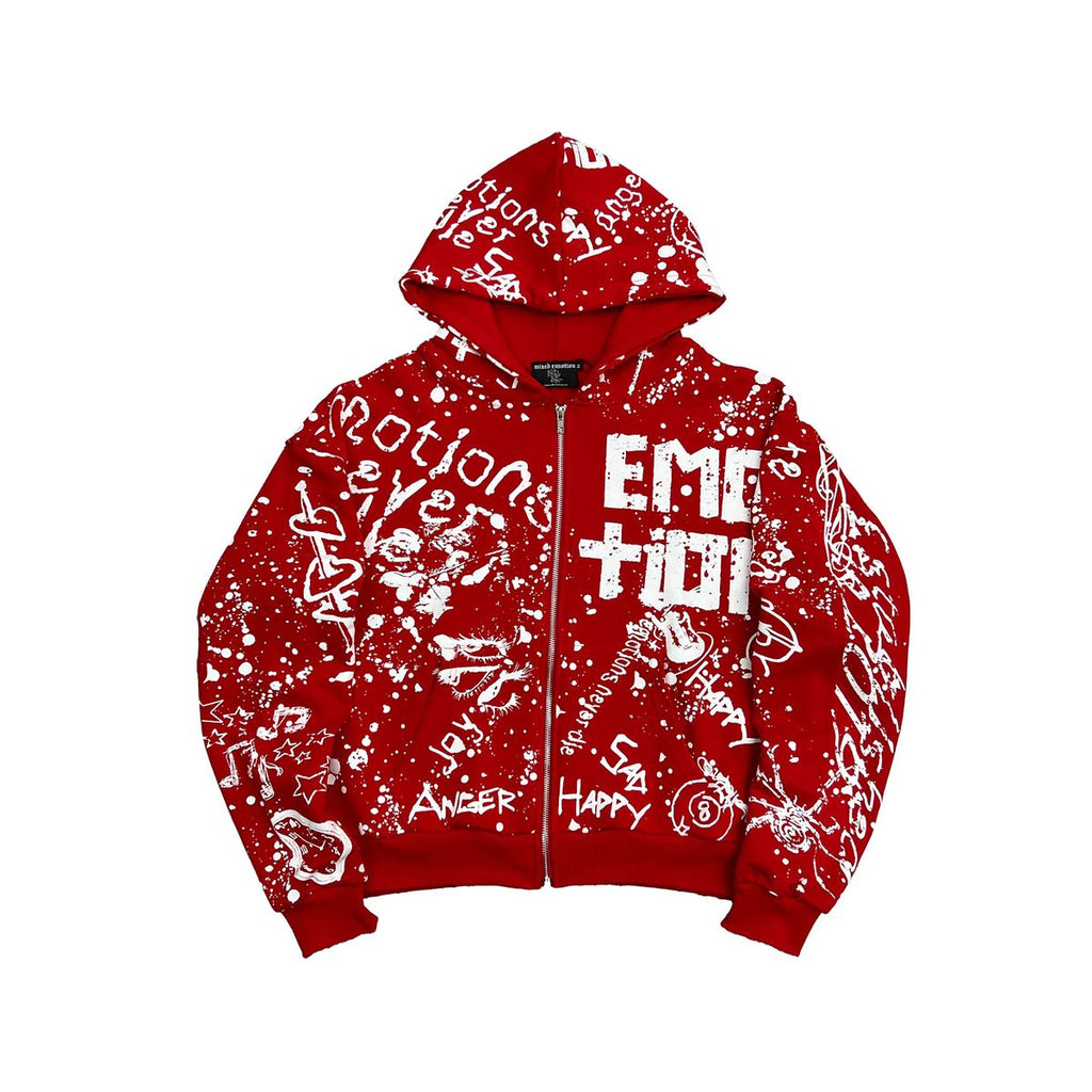 Mixed Emotion Red 'Graffiti' Hoodie