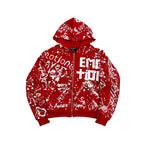 Mixed Emotion Red 'Graffiti' Hoodie