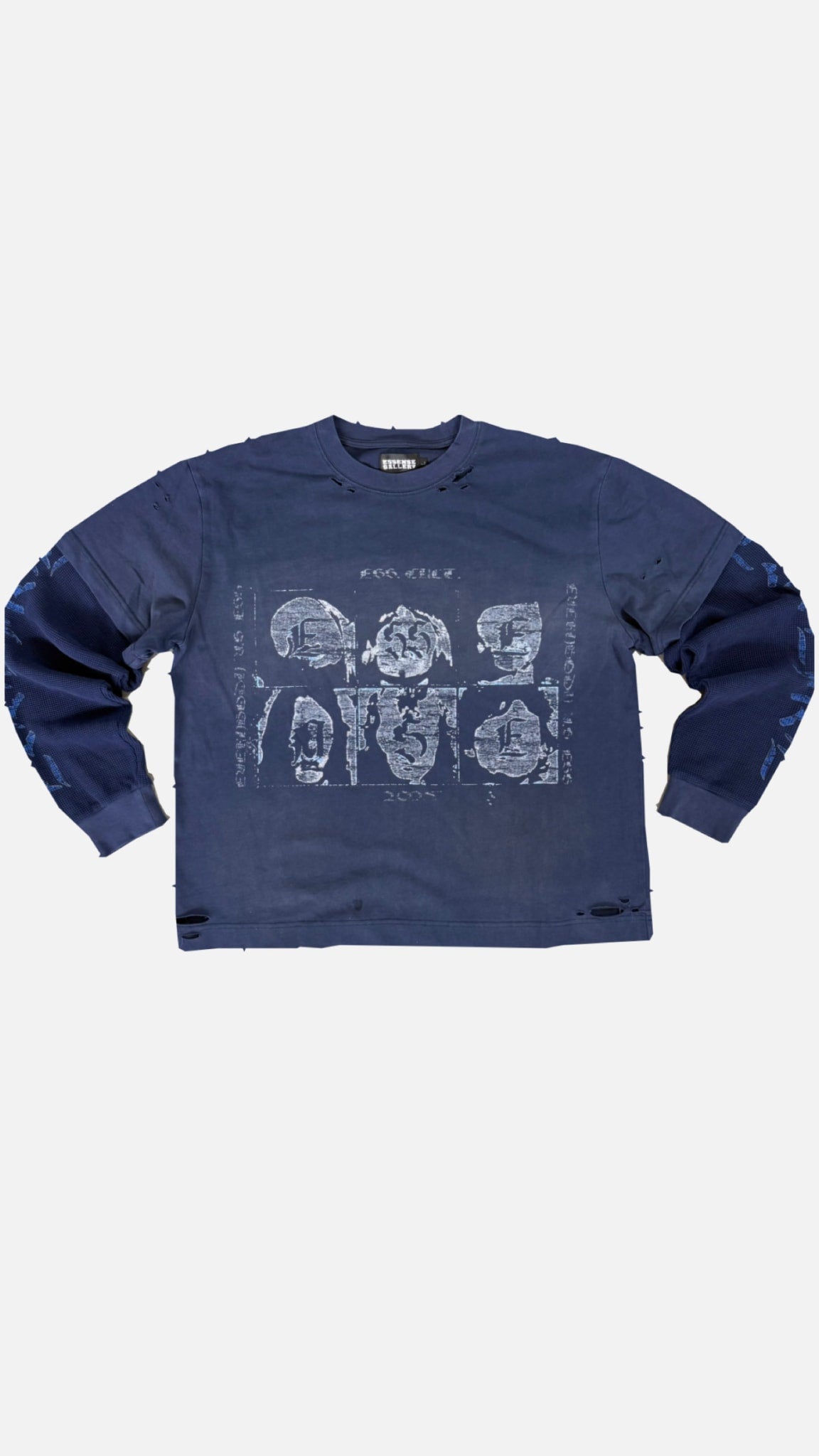 Essense Navy X-Ray Thermal Flannel