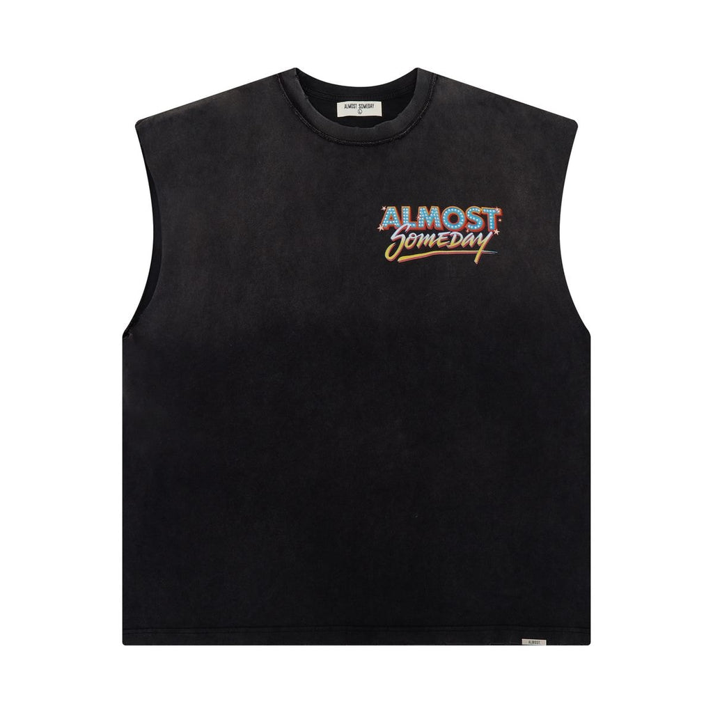 ALMOST SOMEDAY BLACK SHOWTIME CUT OFF TEE