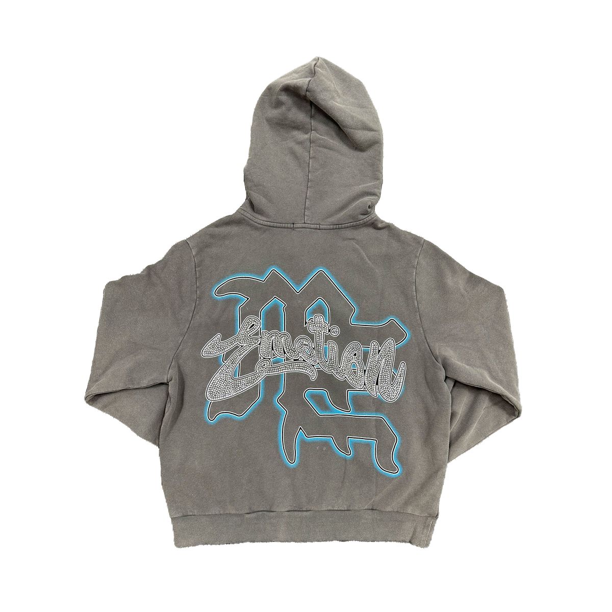 Mixed Emotions Rhinestone Grey Hoodie