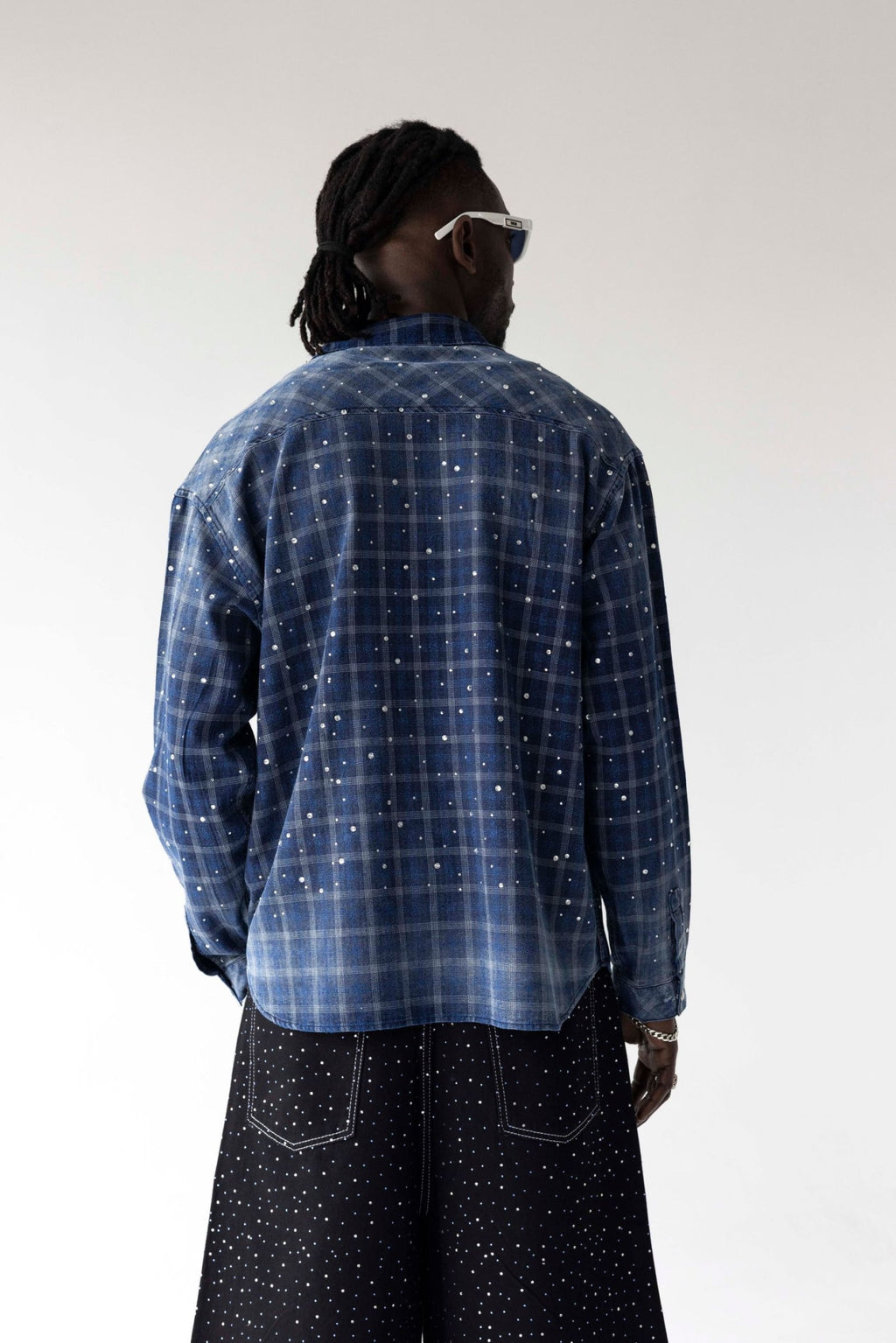 Black Island Studded Check Shirt