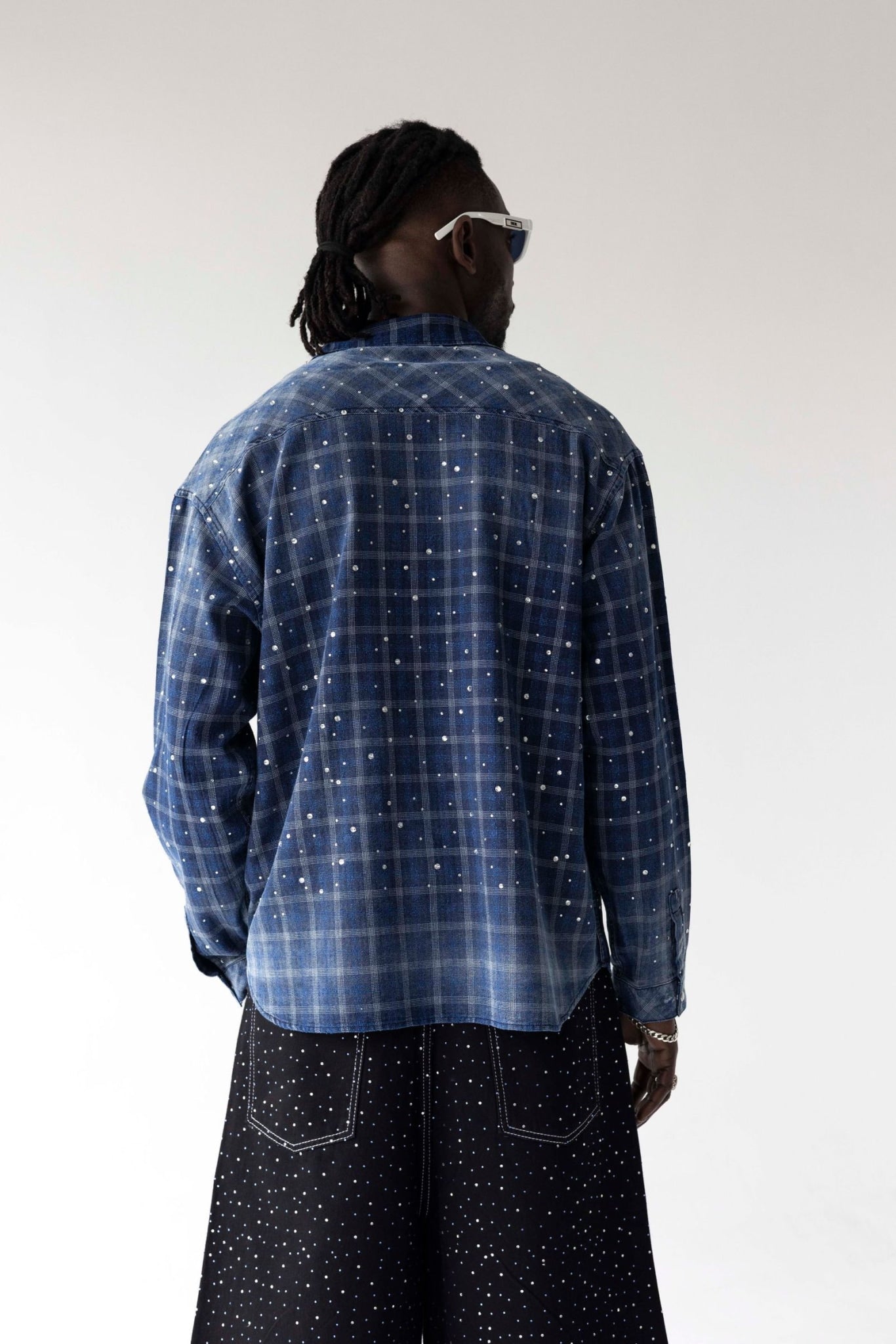 Black Island Studded Check Shirt