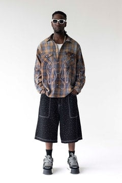 Black Island Studded Flame Check