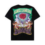 ALMOST SOMEDAY BLK HOLYROSE TEE
