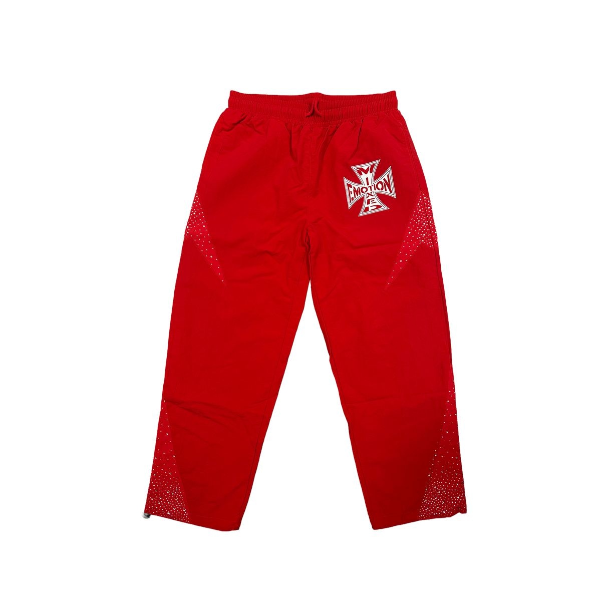 MIXED EMOTION Red ‘Classic’ nylon pant