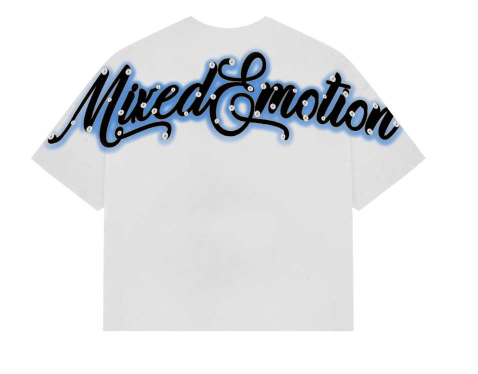 Mixed Emotions White 'Statue' Cropped Tee