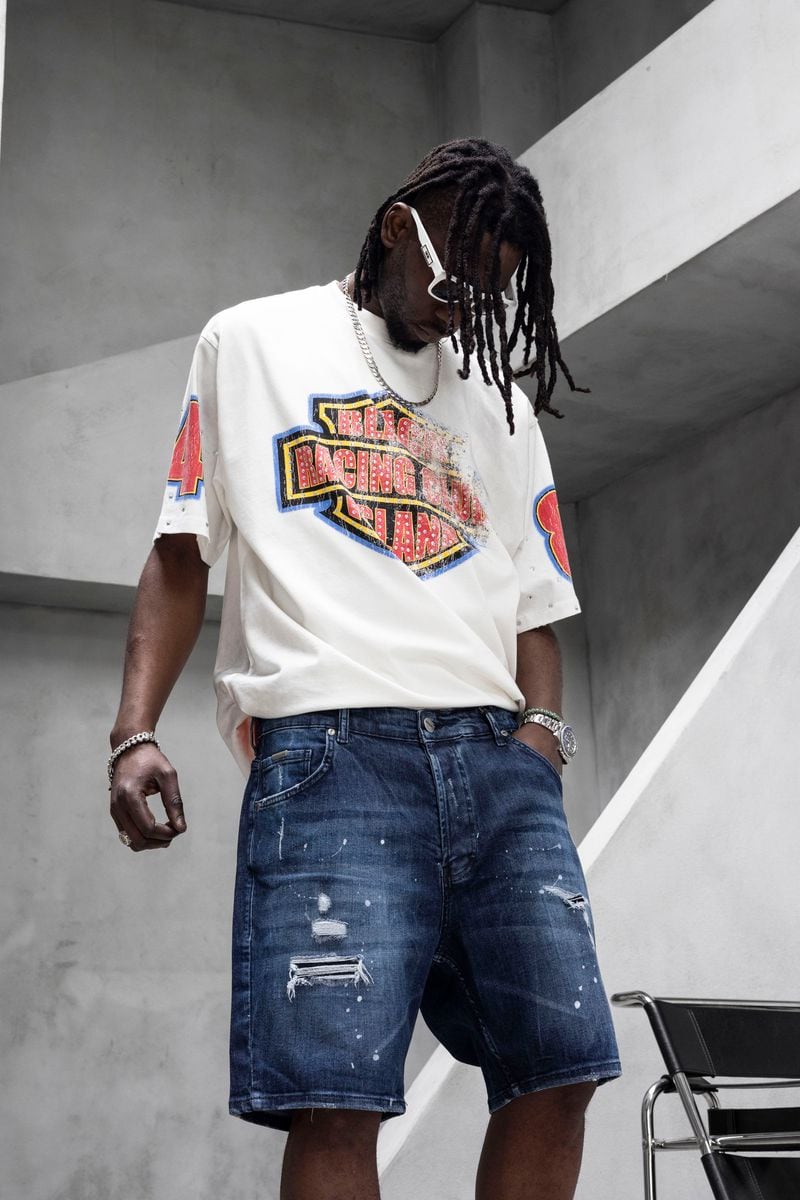 Black Island Oversized Racing Club White T-Shirt
