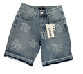 Mixed Emotions 'ME' Rhinestone Blue Denim Shorts