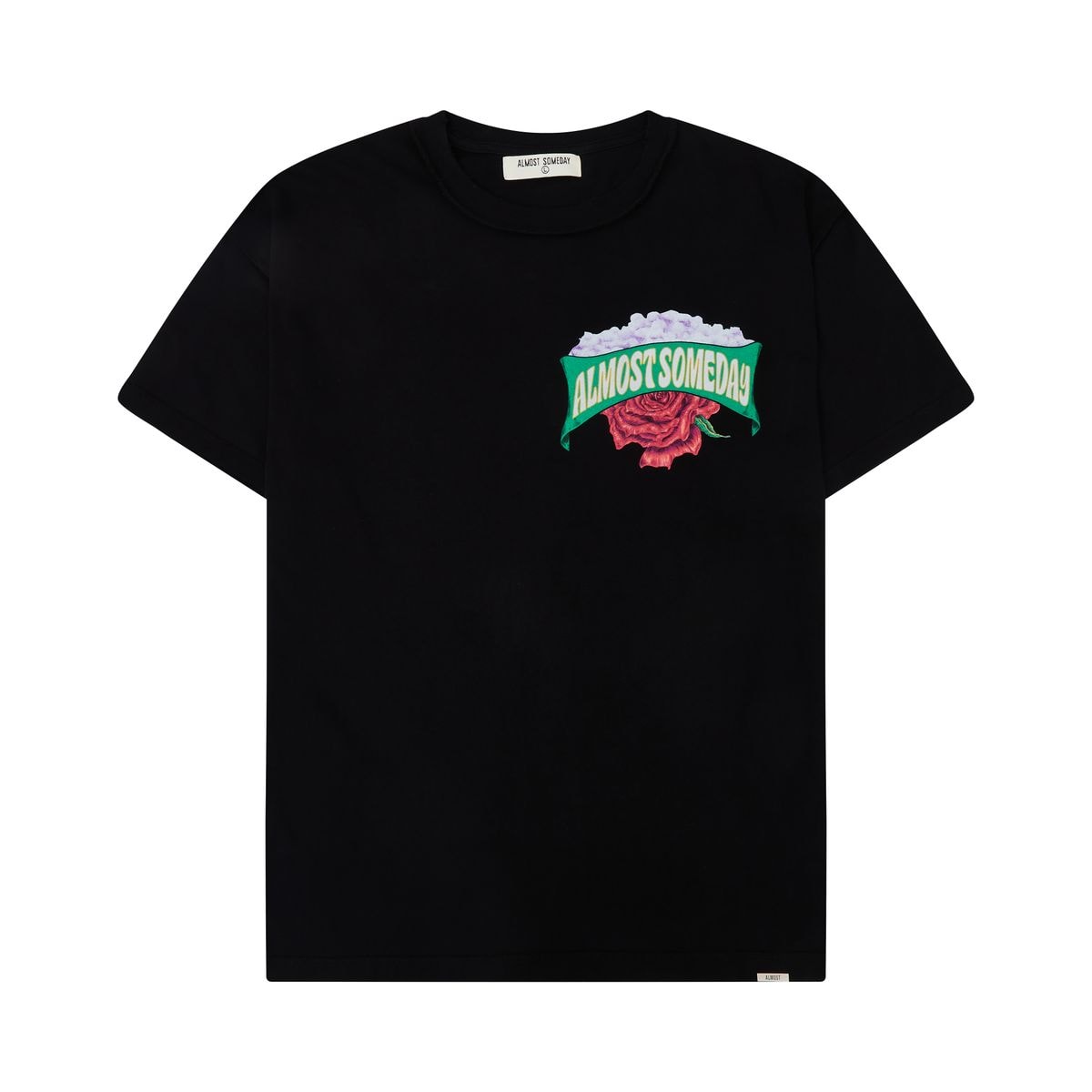 ALMOST SOMEDAY BLK HOLYROSE TEE