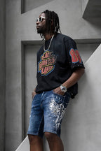 Black Island Oversized Racing Club Black T-Shirt