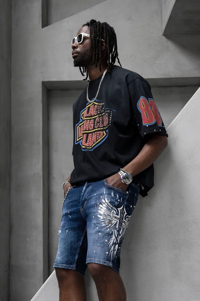 Black Island Oversized Racing Club Black T-Shirt