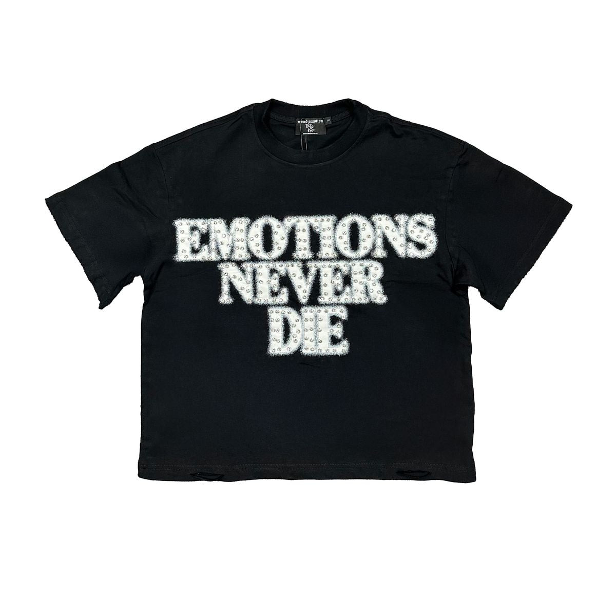 MIXED EMOTION Black ‘End’ Rhinestone Tee