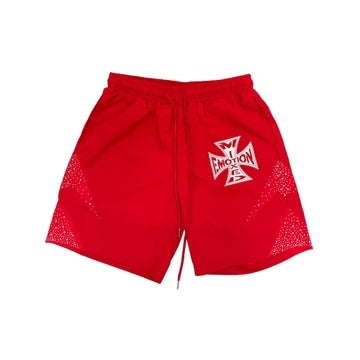 Mixed Emotion Red ‘Classic’ Nylon ShortsRed ‘Classic’ Nylon Shorts