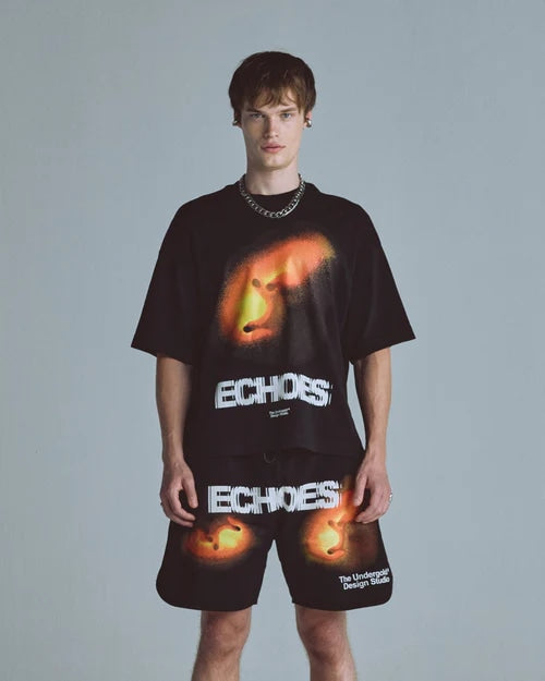 UNDERGOLD ECHOES PULSE BOXY FIT TSHIRT BLACK