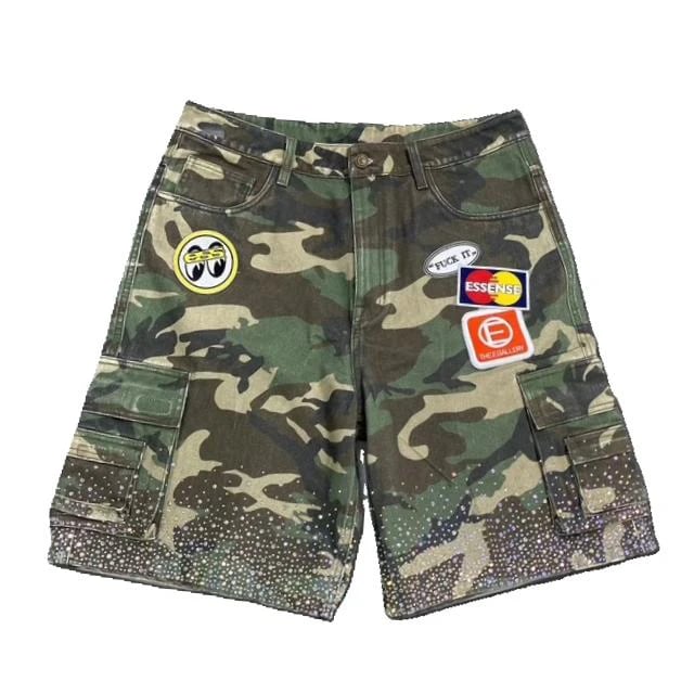 Essense Camo Rhinestones Short