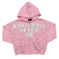 MIXED EMOTIONS PINK RHINESTONE ZIP