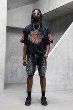 Black Island Oversized Racing Club Black T-Shirt