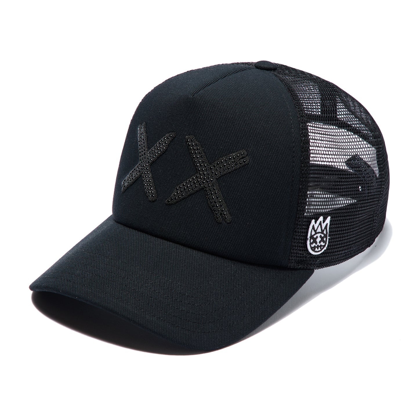 Cult's Black Crystals Mesh Trucker Hat "XX"