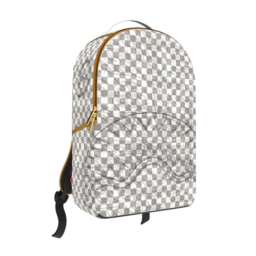 SPRAYGROUND GRAFF EMBOSSED CREAM CHECK BACKPACK (B8848)