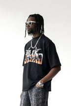 Black Island Oversized Logo Graphic Black T-Shirt