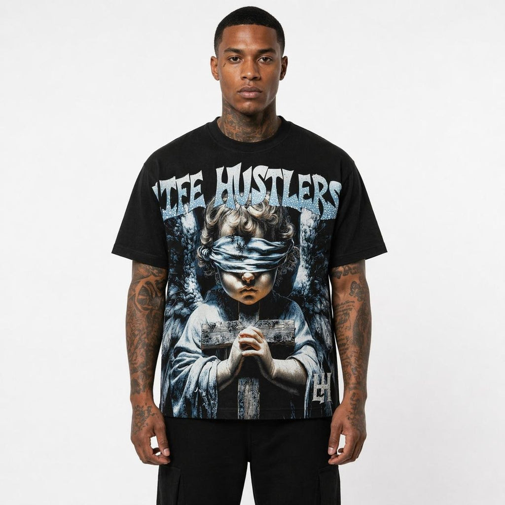 LIFE HUSTLERS PRAY BLACK T-SHIRT