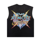 ALMOST SOMEDAY BLACK SHOWTIME CUT OFF TEE