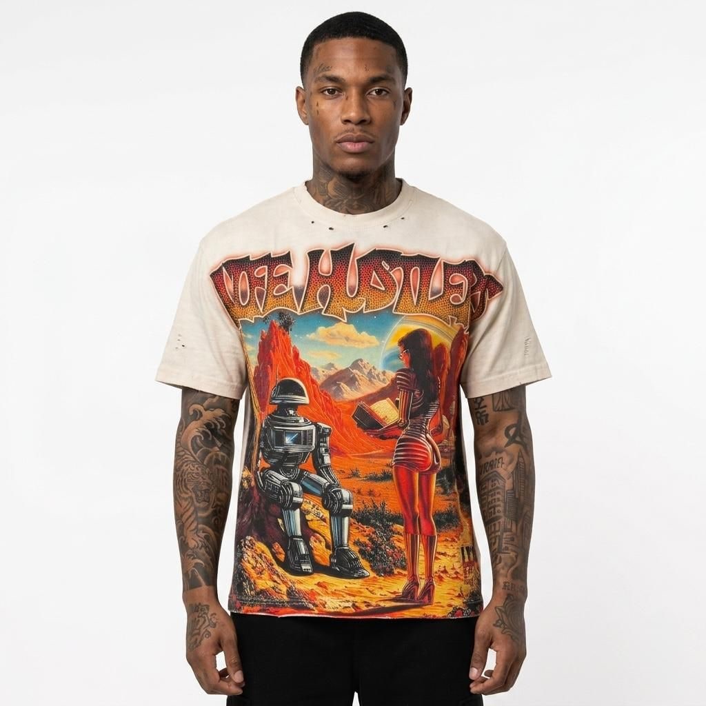 LIFE HUSTLERS MARS CREAM T-SHIRT