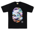 BAPE FIREWORK APE HEAD PHOTO BLACK TEE