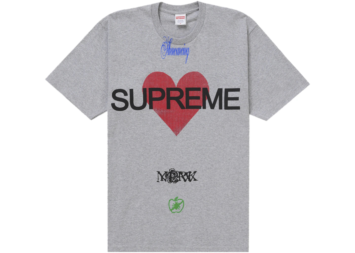 Supreme Announcing Tee Heather Grey