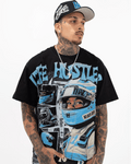 LIFE HUSTLERS RACER BLACK T-SHIRT