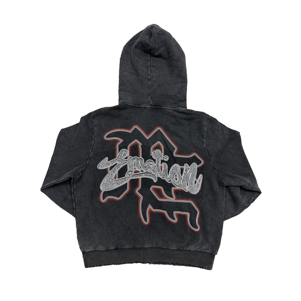 Mixed Emotions Rhinestone Black Hoodie