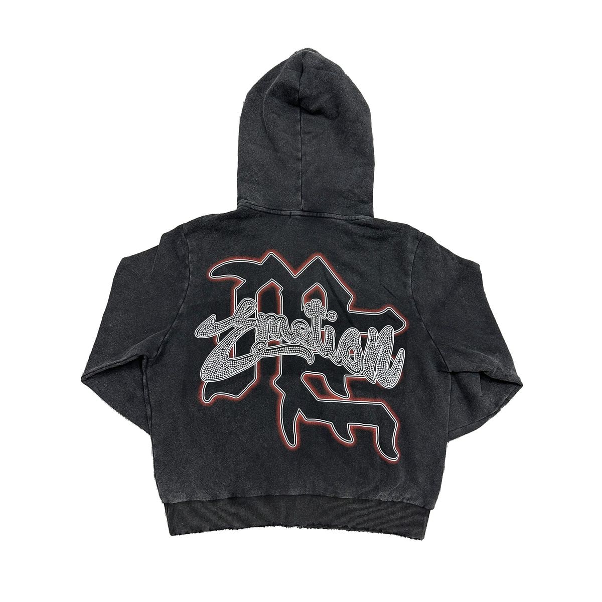Mixed Emotions Rhinestone Black Hoodie
