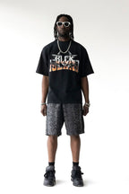 Black Island Oversized Logo Graphic Black T-Shirt