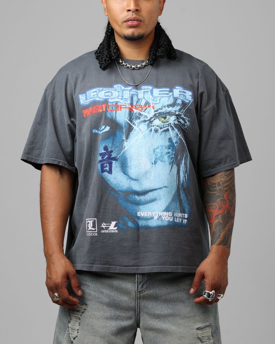 Loiter Project Dark Vintage T-Shirt Washed Charcoal