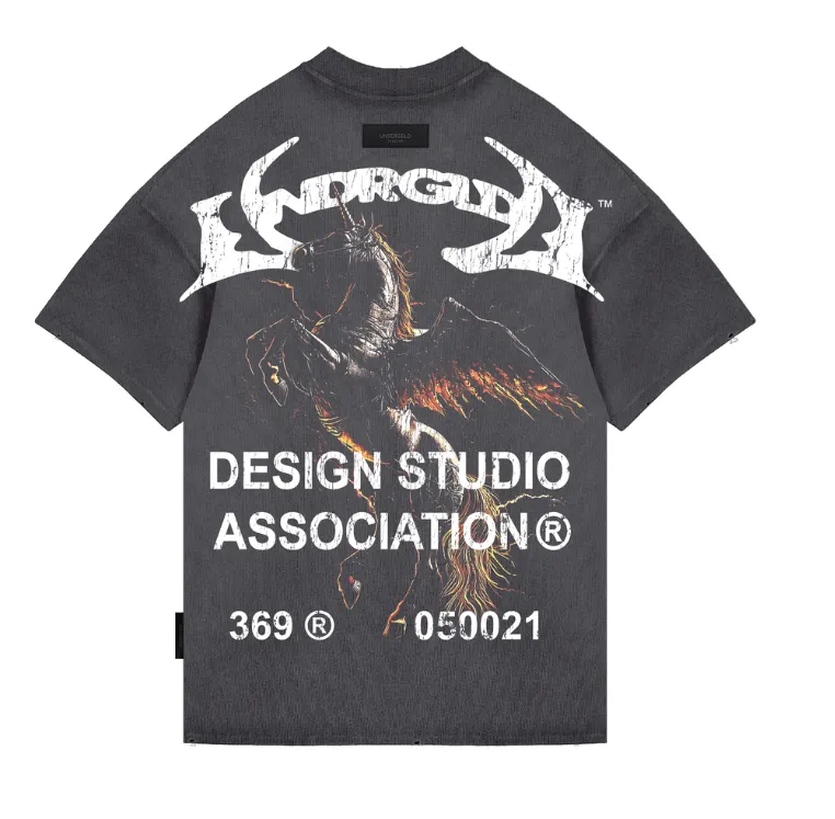 Undergold Thunder Rider Pegasus Tshirt (Vintage Gray)